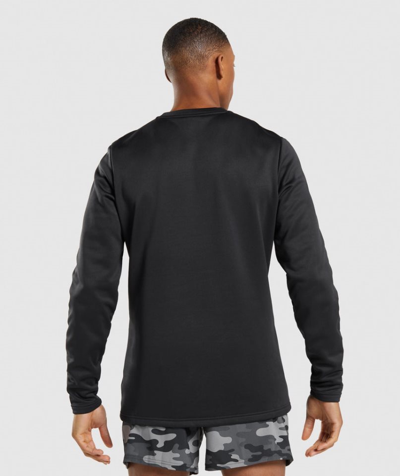 Men's Gymshark Arrival Crew Sweatshirts Black | CA 07316D